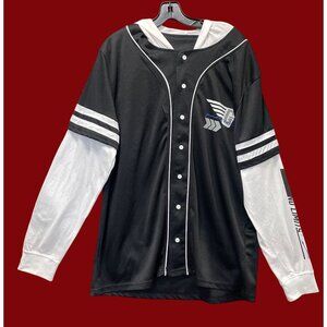 Rue 21 - Men's Long Sleeve Hoodie - White/Black - Extra Large